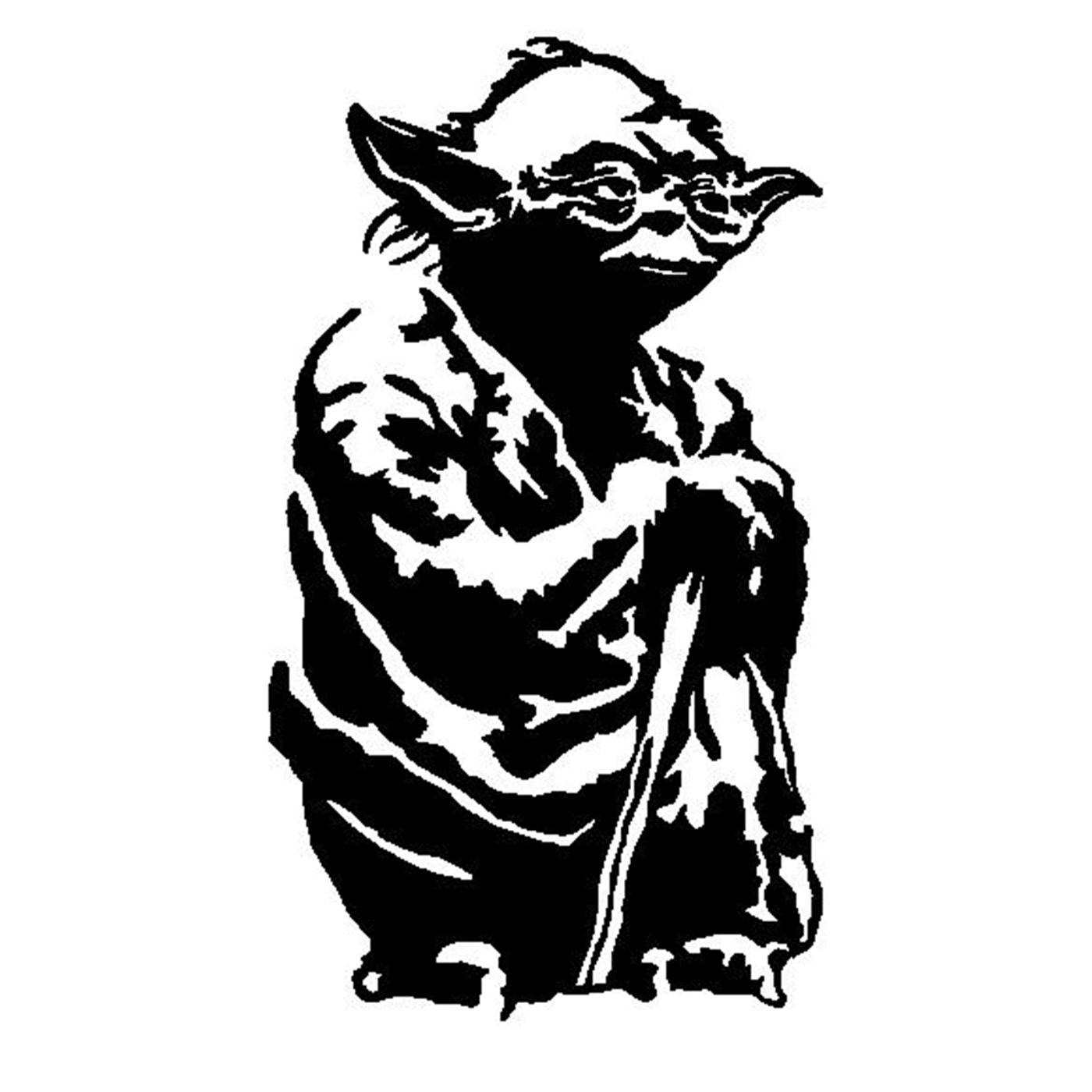 Star Wars Yoda In Swamp Sticker - Black, Black