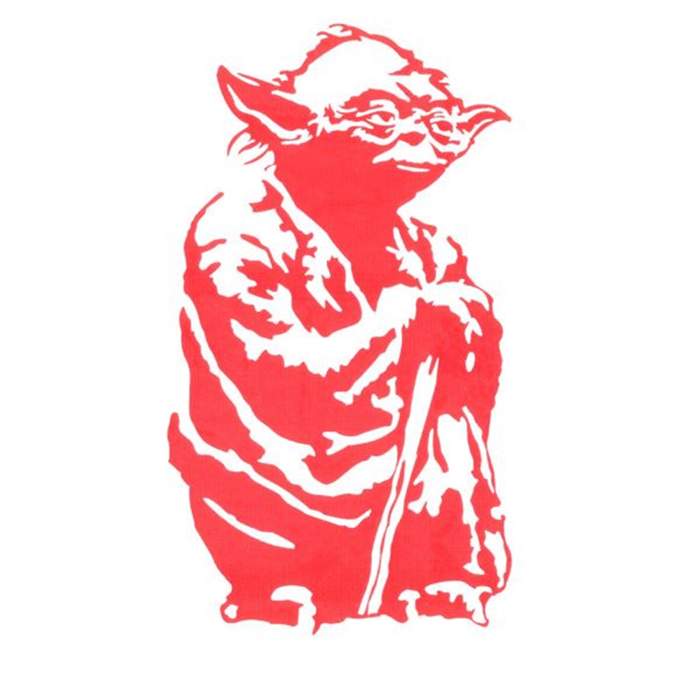 Star Wars Yoda In Swamp Sticker - Red, Red