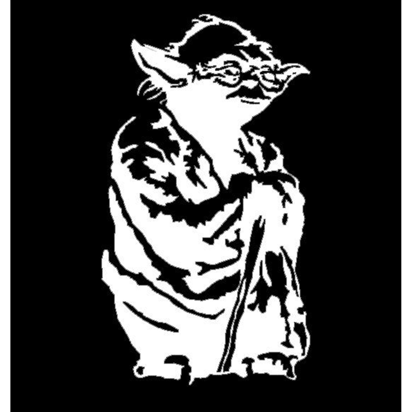 Star Wars Yoda In Swamp Sticker - White