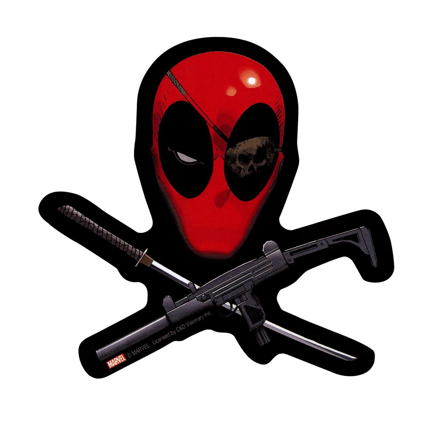 Deadpool Cross Sticker, Red