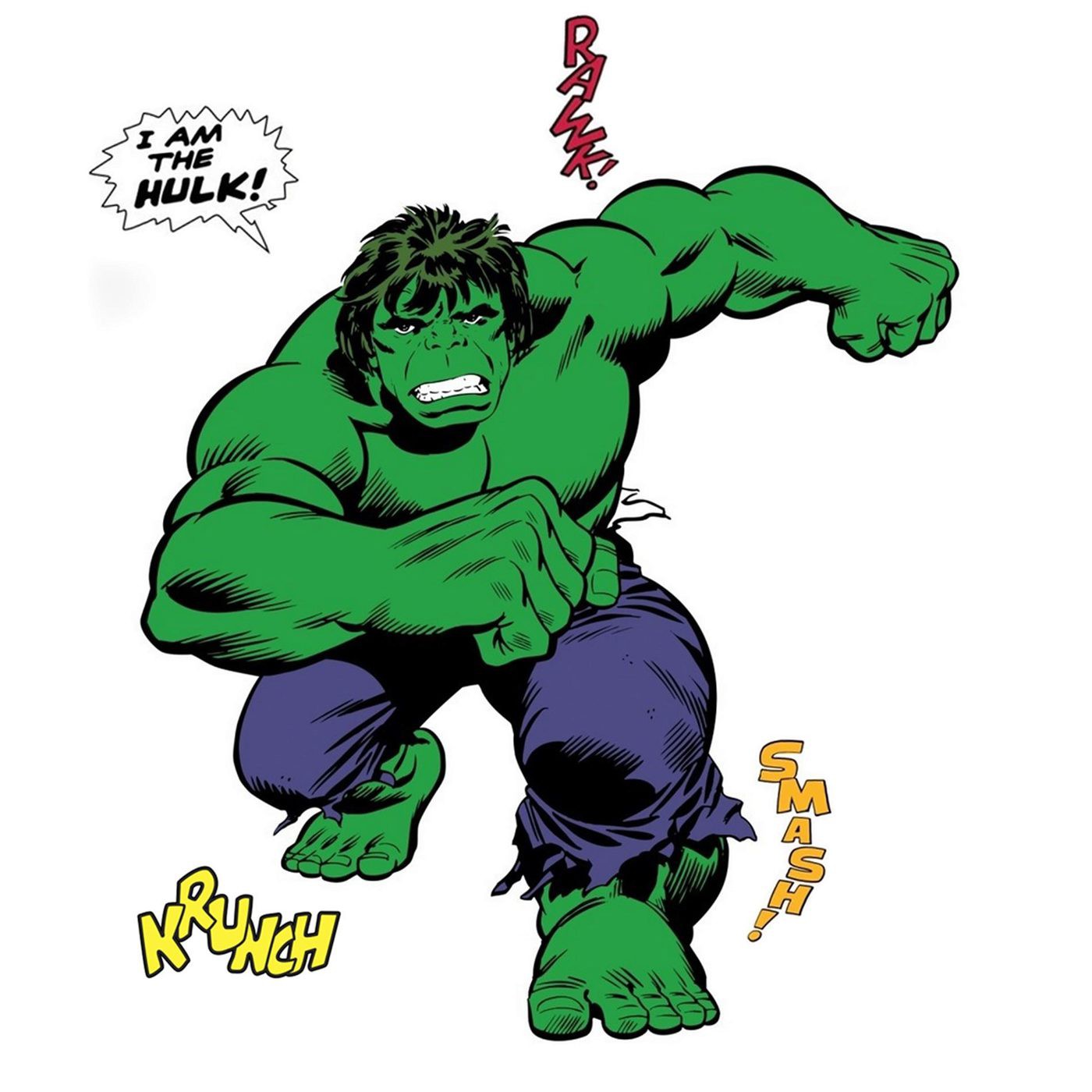 Hulk Classic Giant Wall Decal, Green