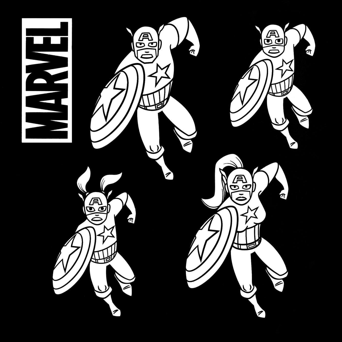 Marvel Family Car Decals, White