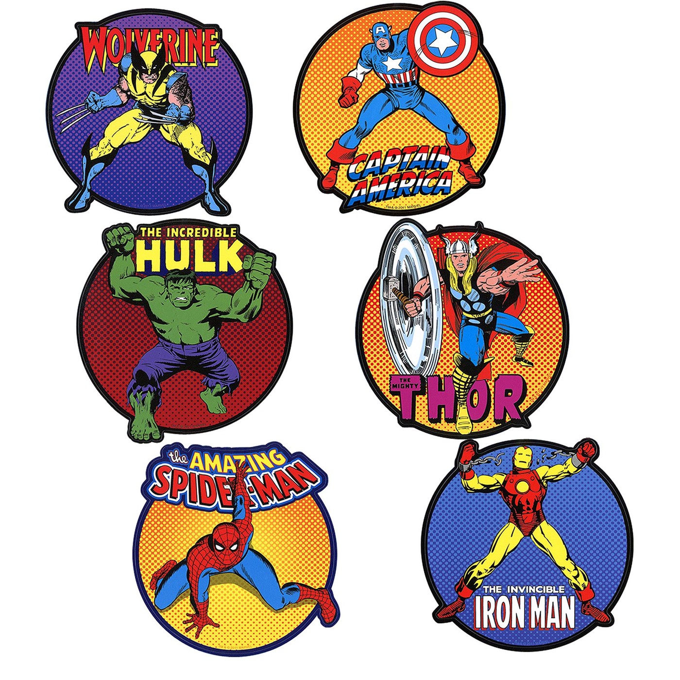 Marvel Retro Sticker 6 Pack