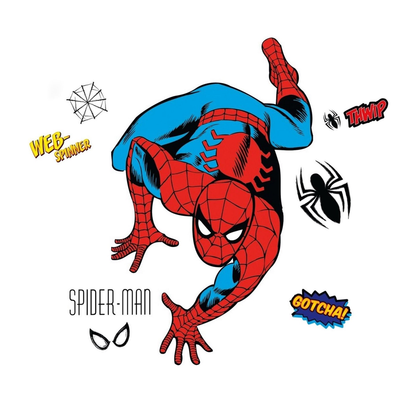 Spiderman Classic Giant Wall Decal, Red