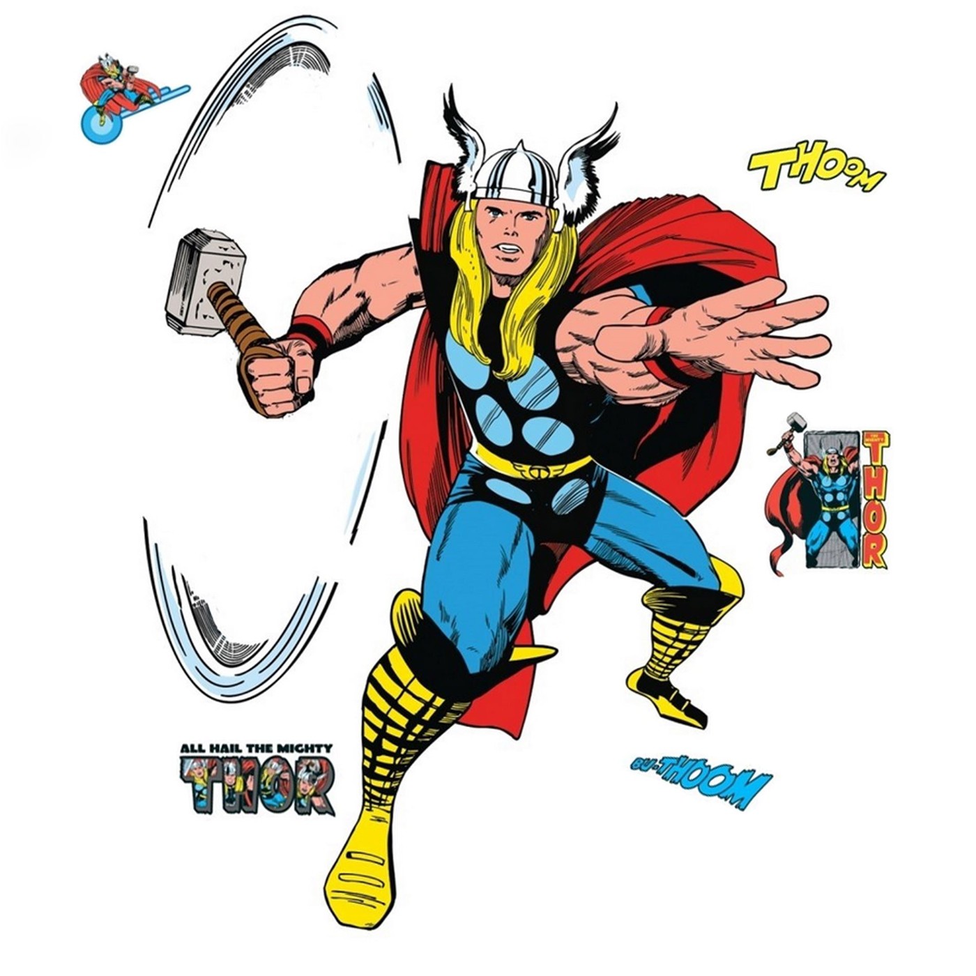 Thor Classic Giant Wall Decal, Blue