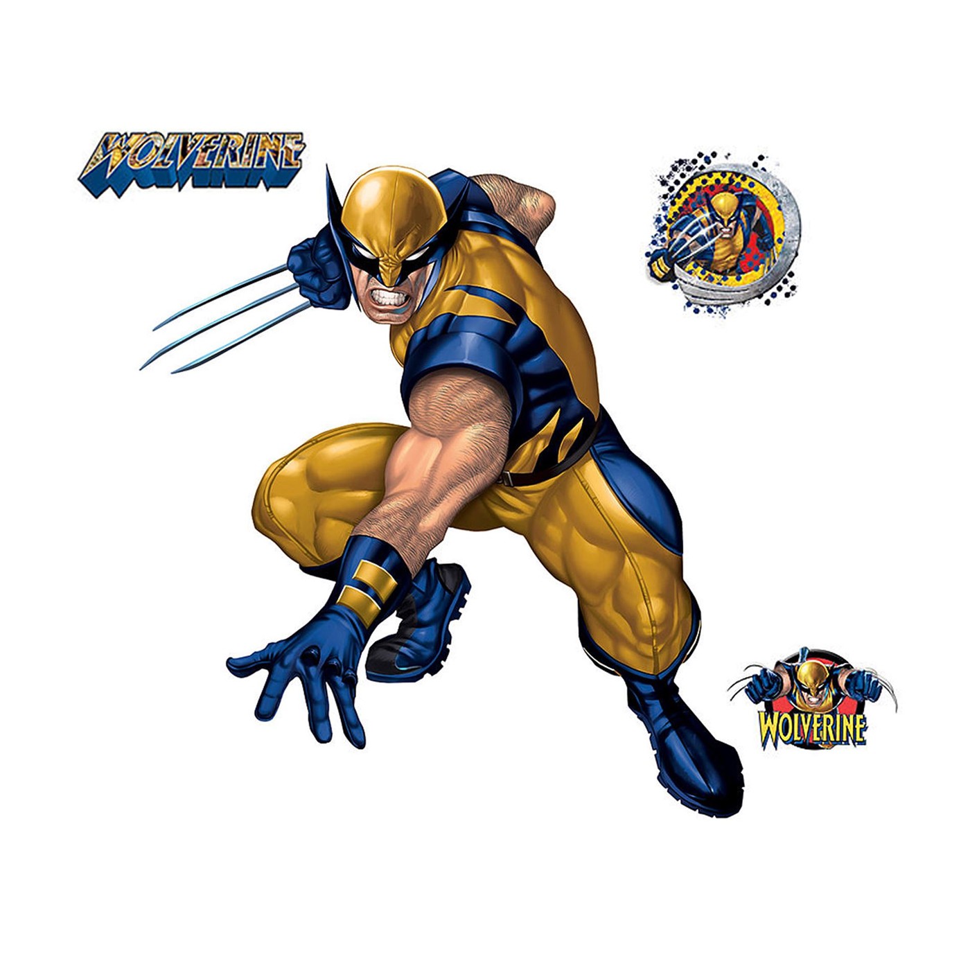 Wolverine Crouching Giant Wall Decal, Yellow