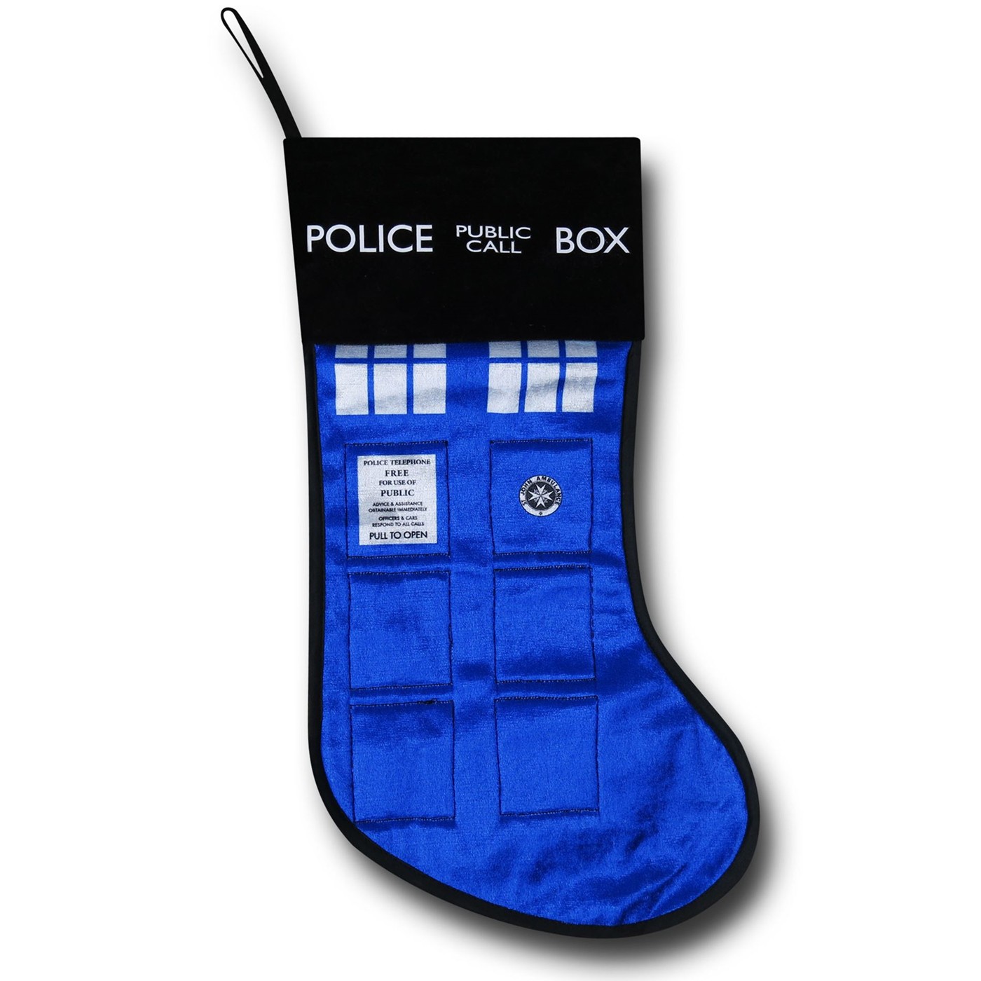 Doctor Who TARDIS Christmas Stocking, Blue
