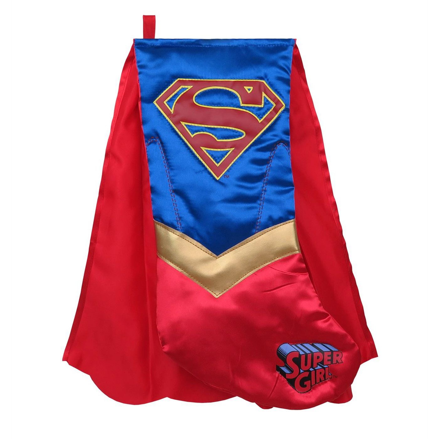 Supergirl Caped Christmas Stocking, Red