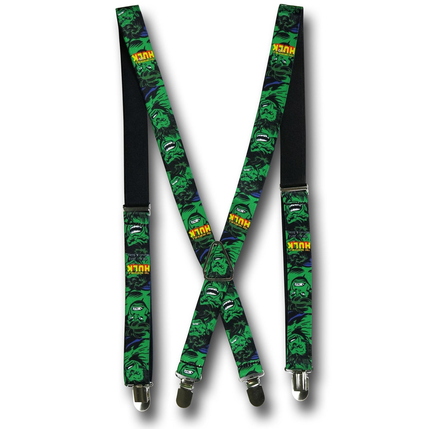 Hulk Face Suspenders, Green