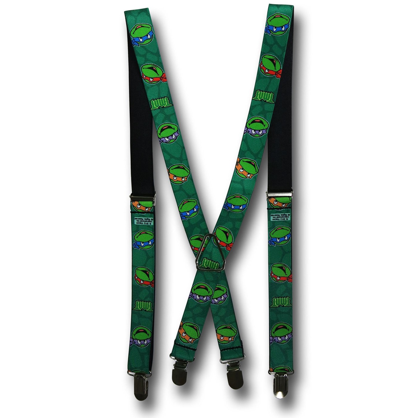 TMNT Heads Shell Pattern Suspenders, Green