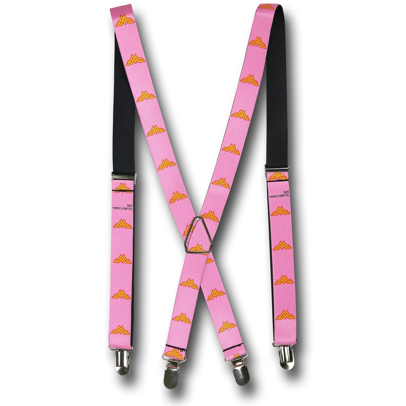 Wonder Woman Symbols Pink Suspenders, Pink