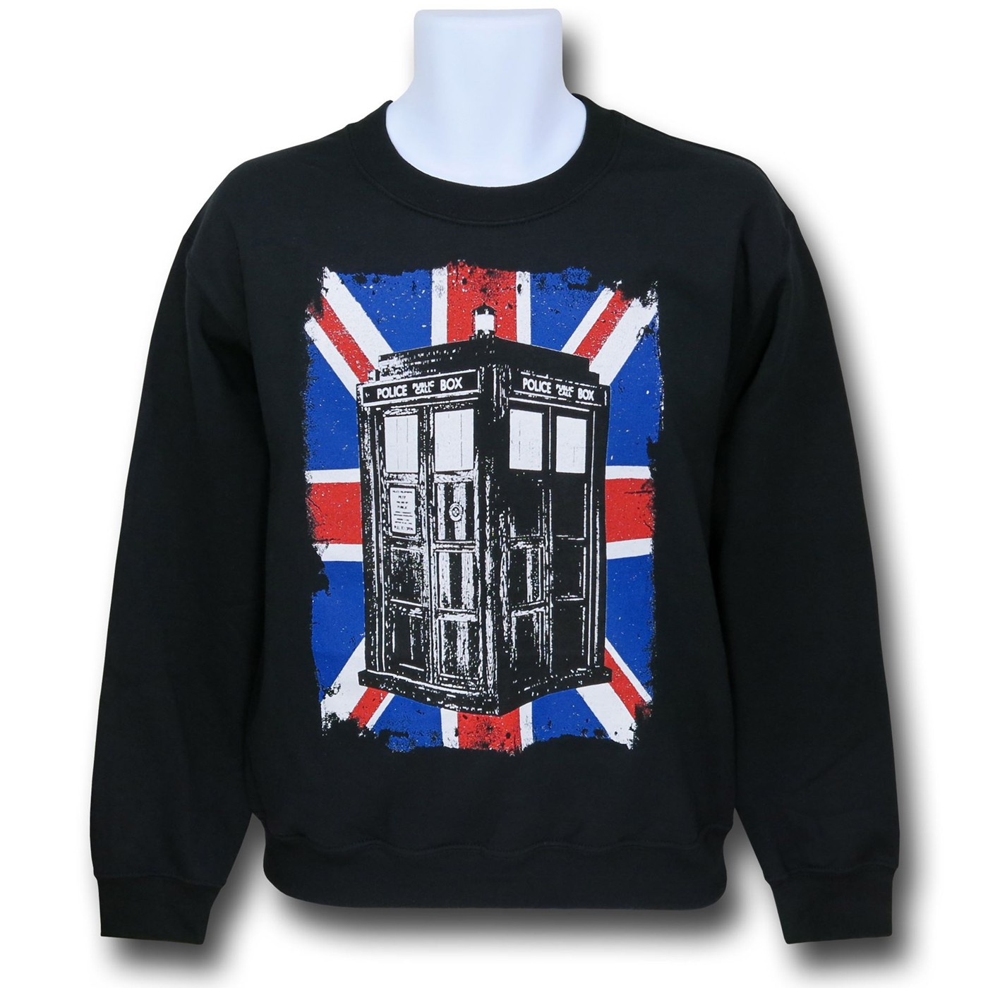 Doctor Who Union Jack Tardis Sweatshirt, Black