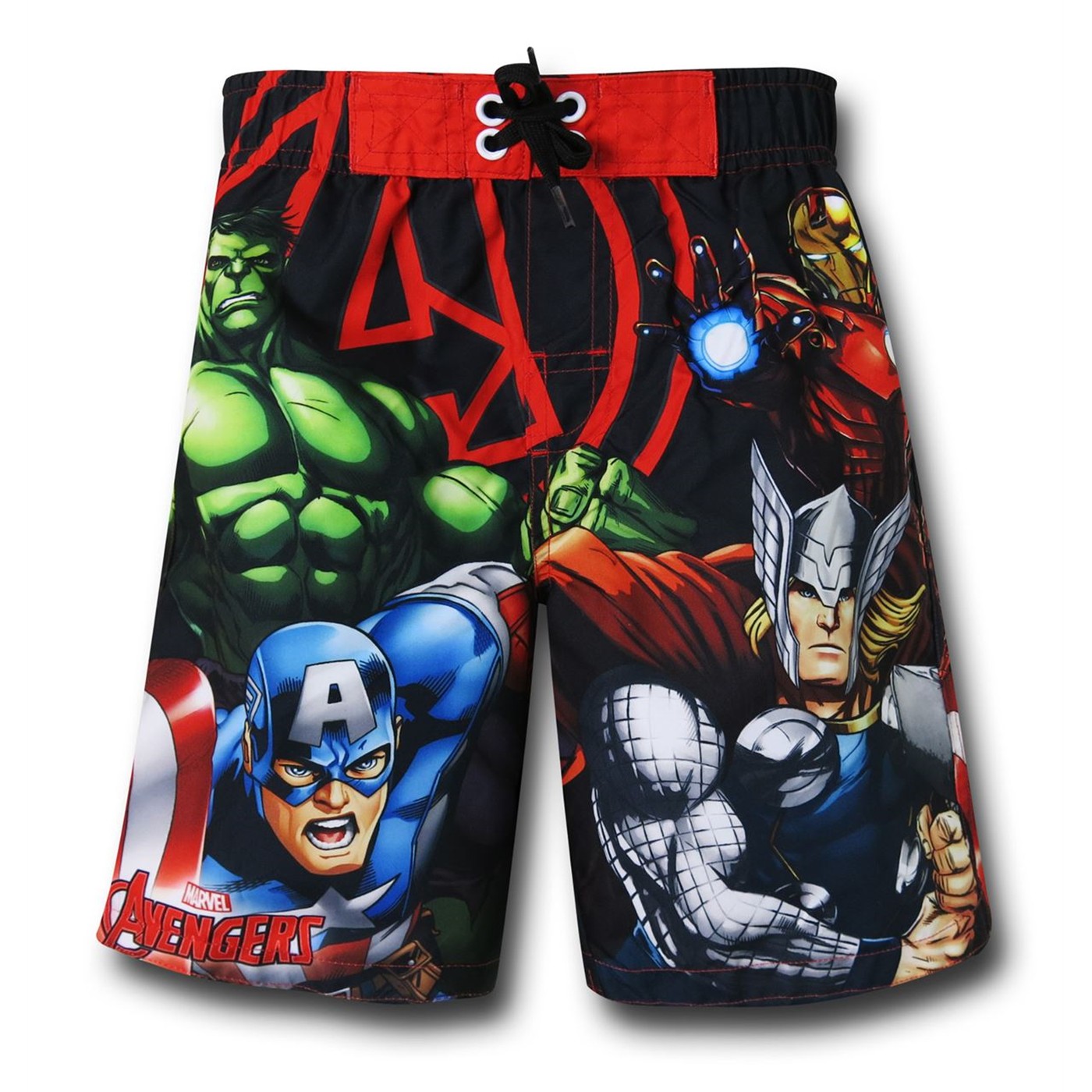 Avengers Group Kids Swim Trunks, Black