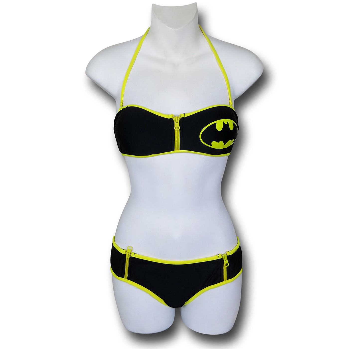 Batman Push Up Zip Boy Short Bikini, Black