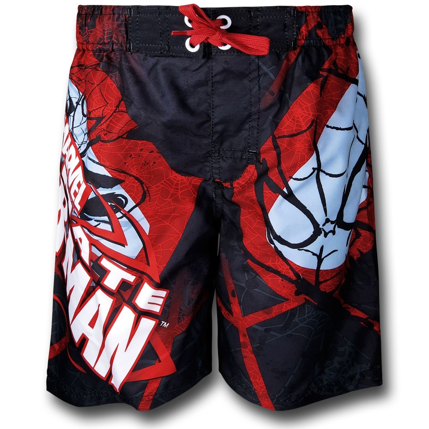 Spiderman Mask Kid's Board Shorts, Black