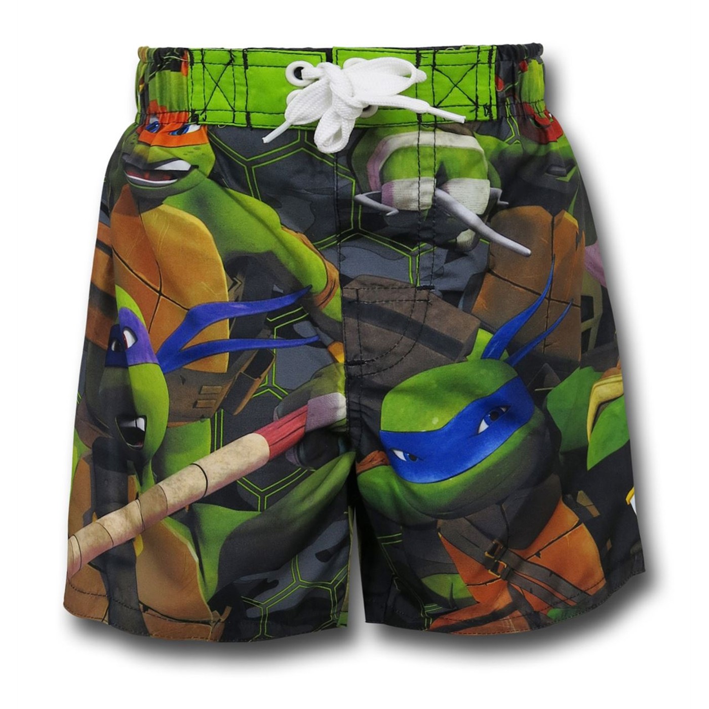 TMNT Kids Swim Trunks, Green