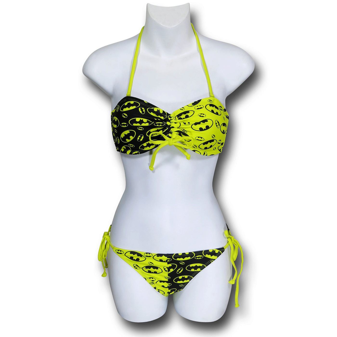 Batgirl Yellow & Black Bandeau Bikini, Black