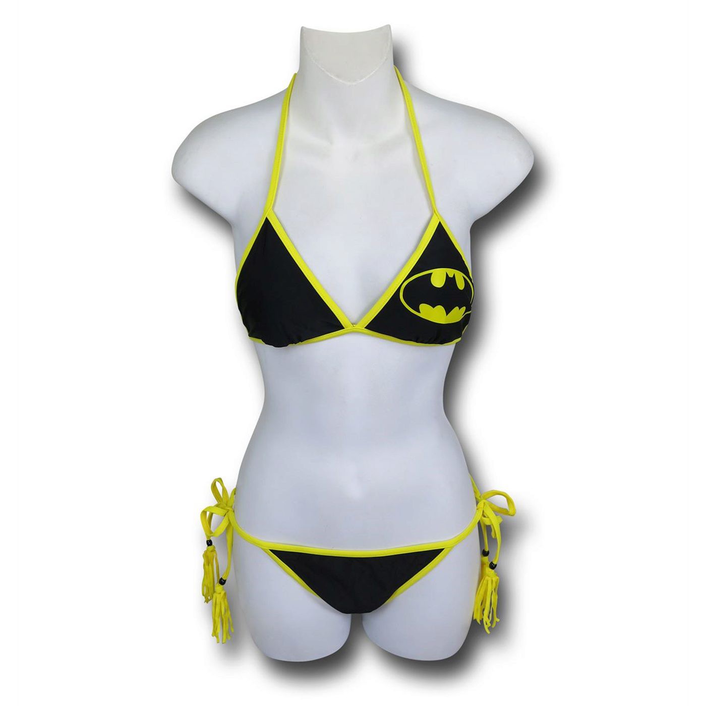 Batman Triangle Tassel String Bikini, Black