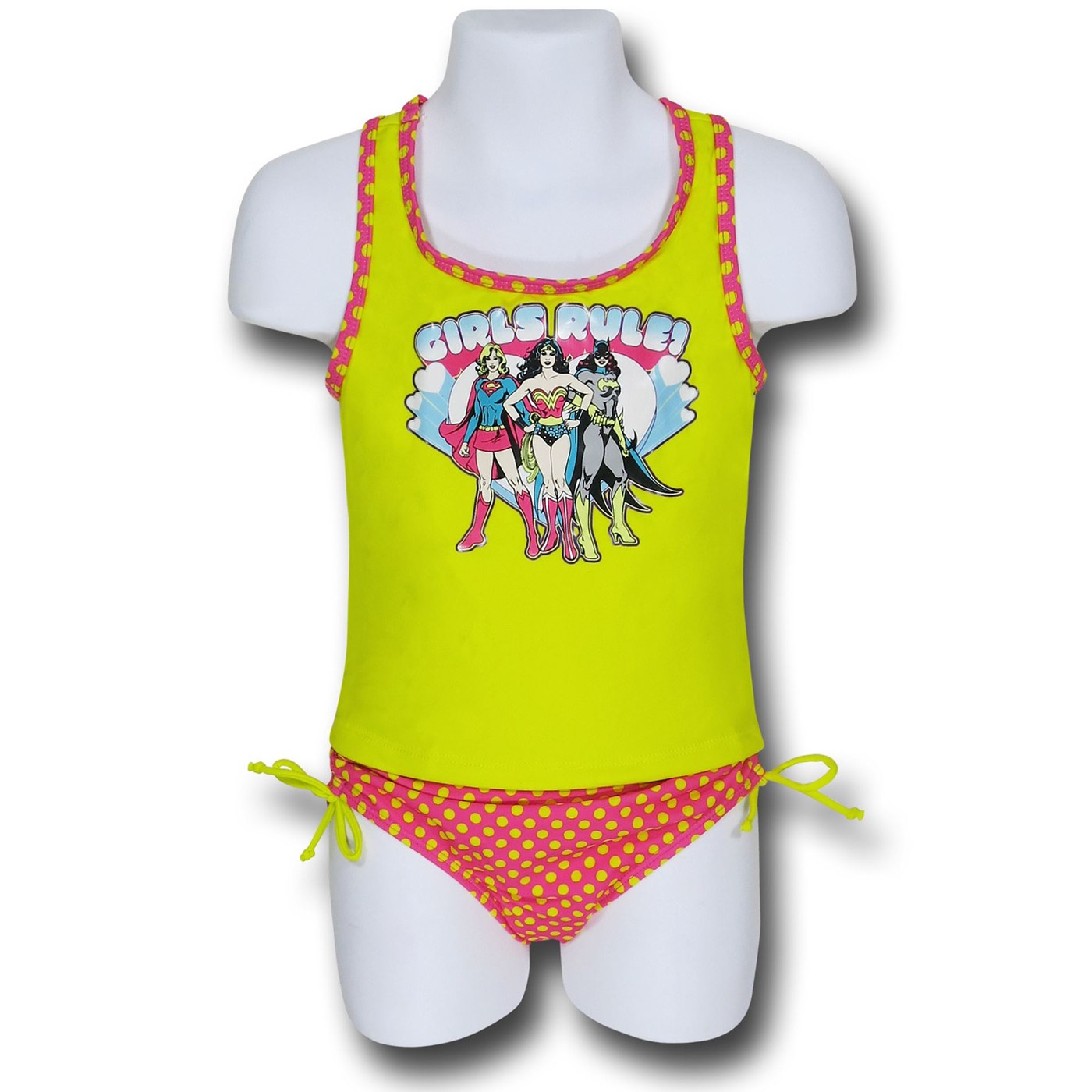 DC Girls Rule Tank Top Swimsuit Set, Yellow