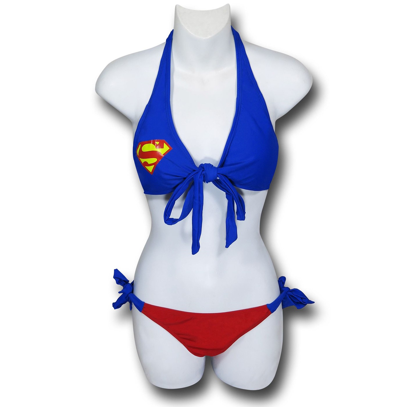 Supergirl Wrap Halter Bikini, Blue