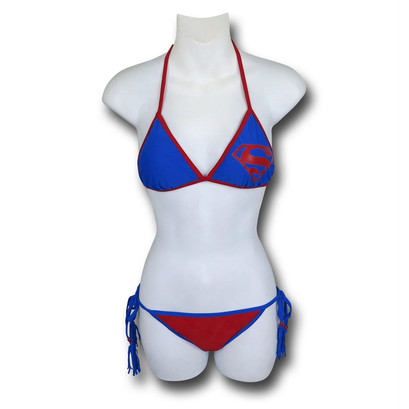 Superman Triangle Tassel String Bikini, Blue