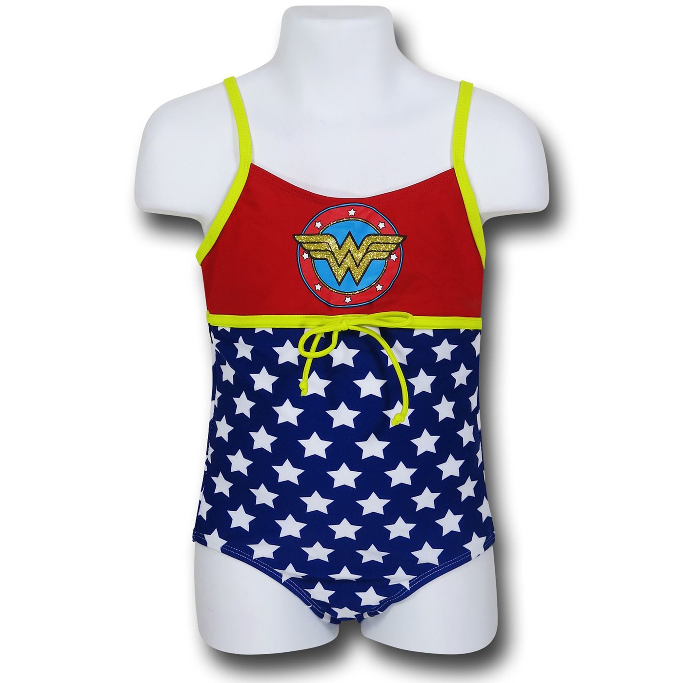 Wonder Woman Shield Girls One-Piece Swimsuit, Blue