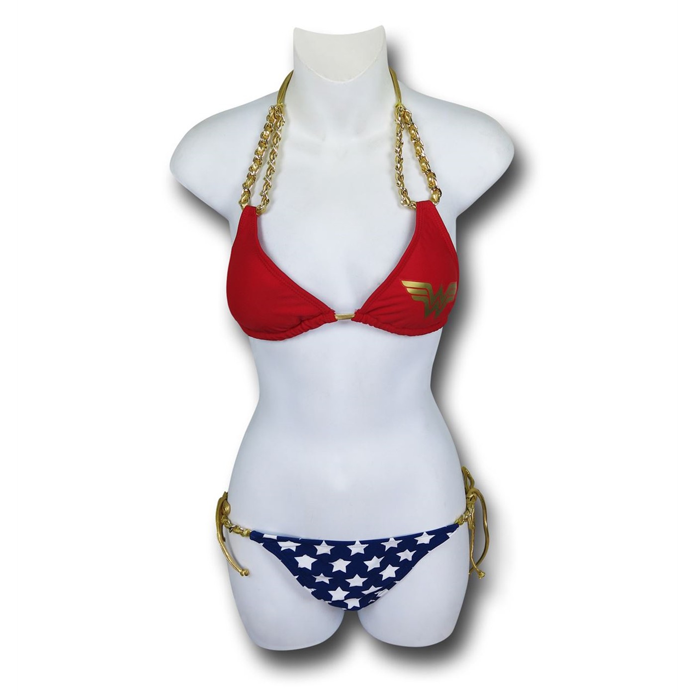 Wonder Woman Chain Triangle Bikini, Red