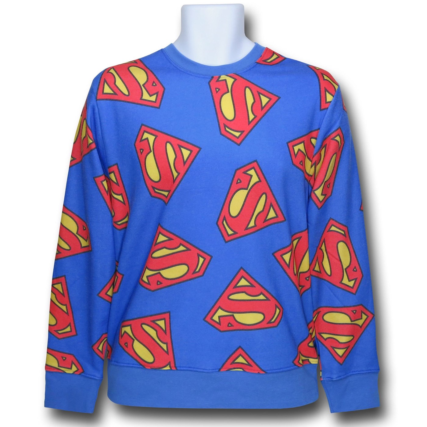 Superman Symbol Jumble Sweater, Blue