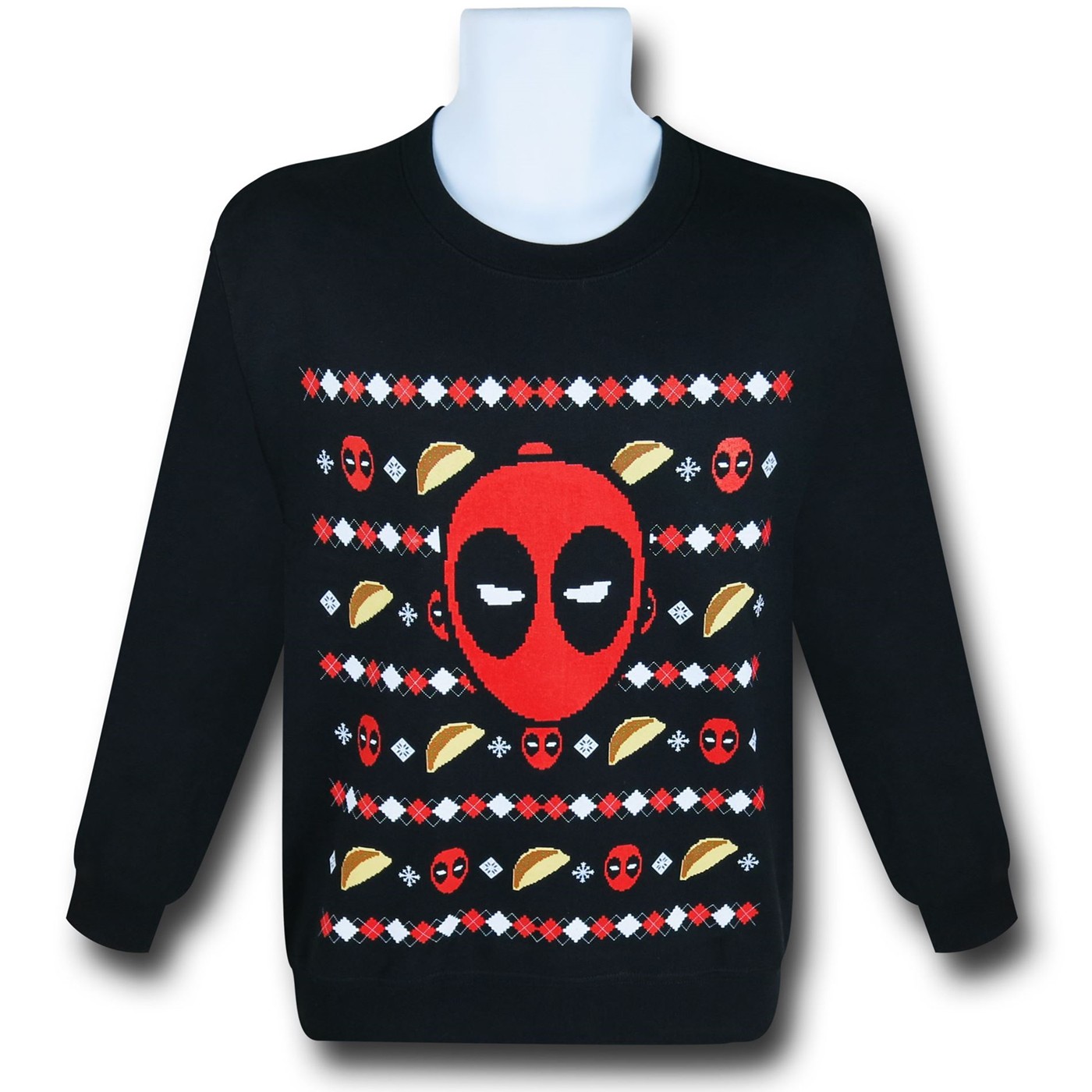 Deadpool Tacos 'Christmas Sweater' Sweatshirt, Black