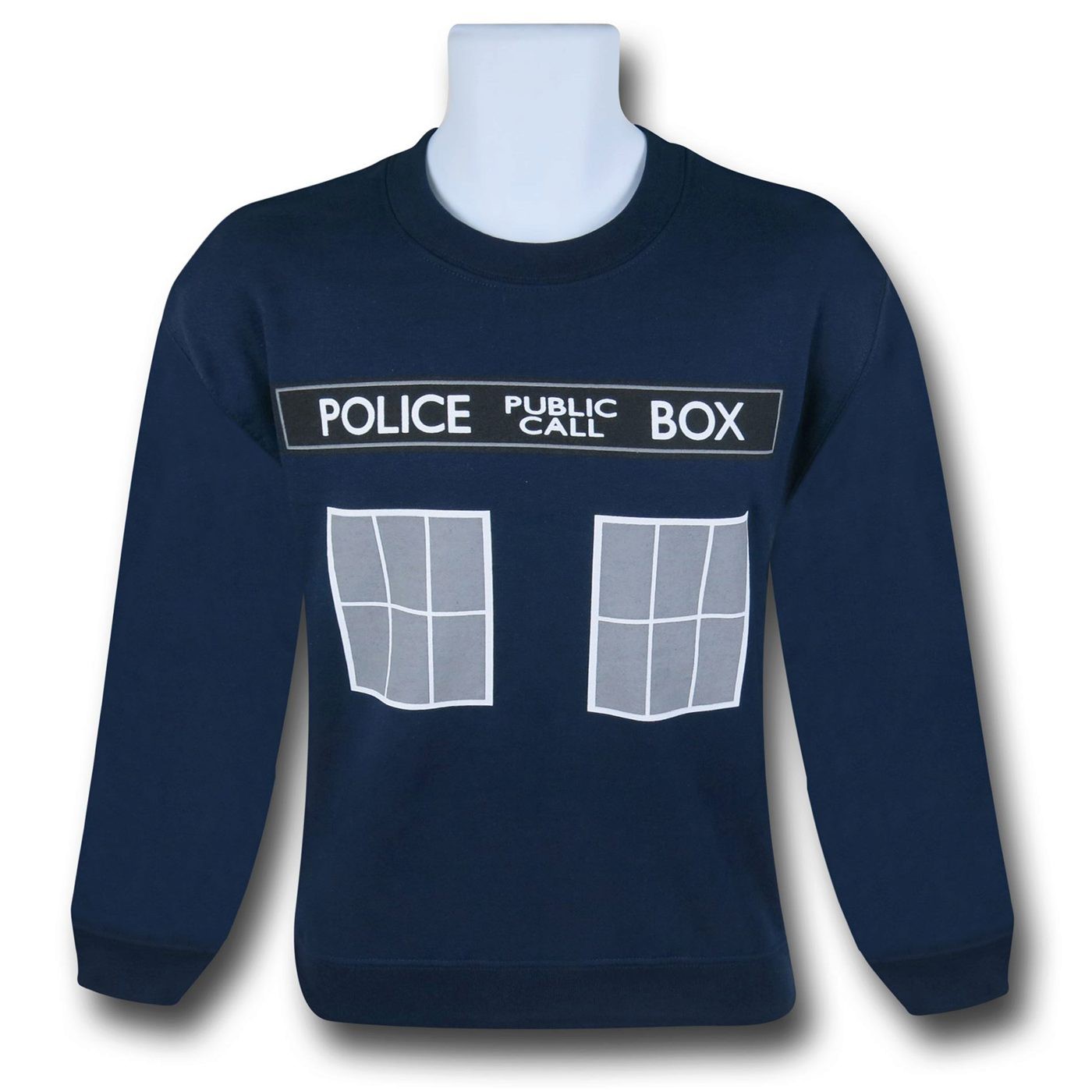 Doctor Who Tardis Crew Neck Sweatshirt, Blue