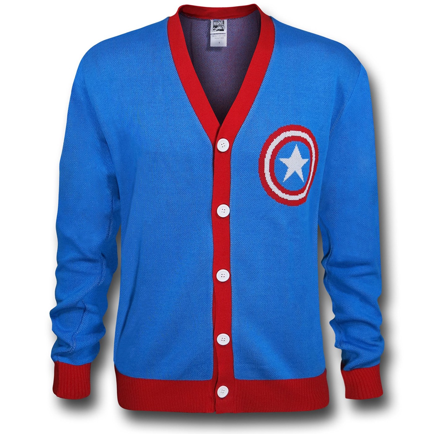 Captain America Shield Symbol Blue Cardigan, Blue