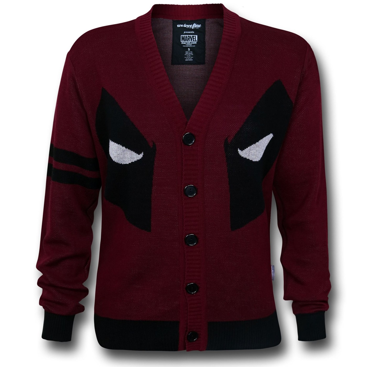 Deadpool Face Cardigan, Red