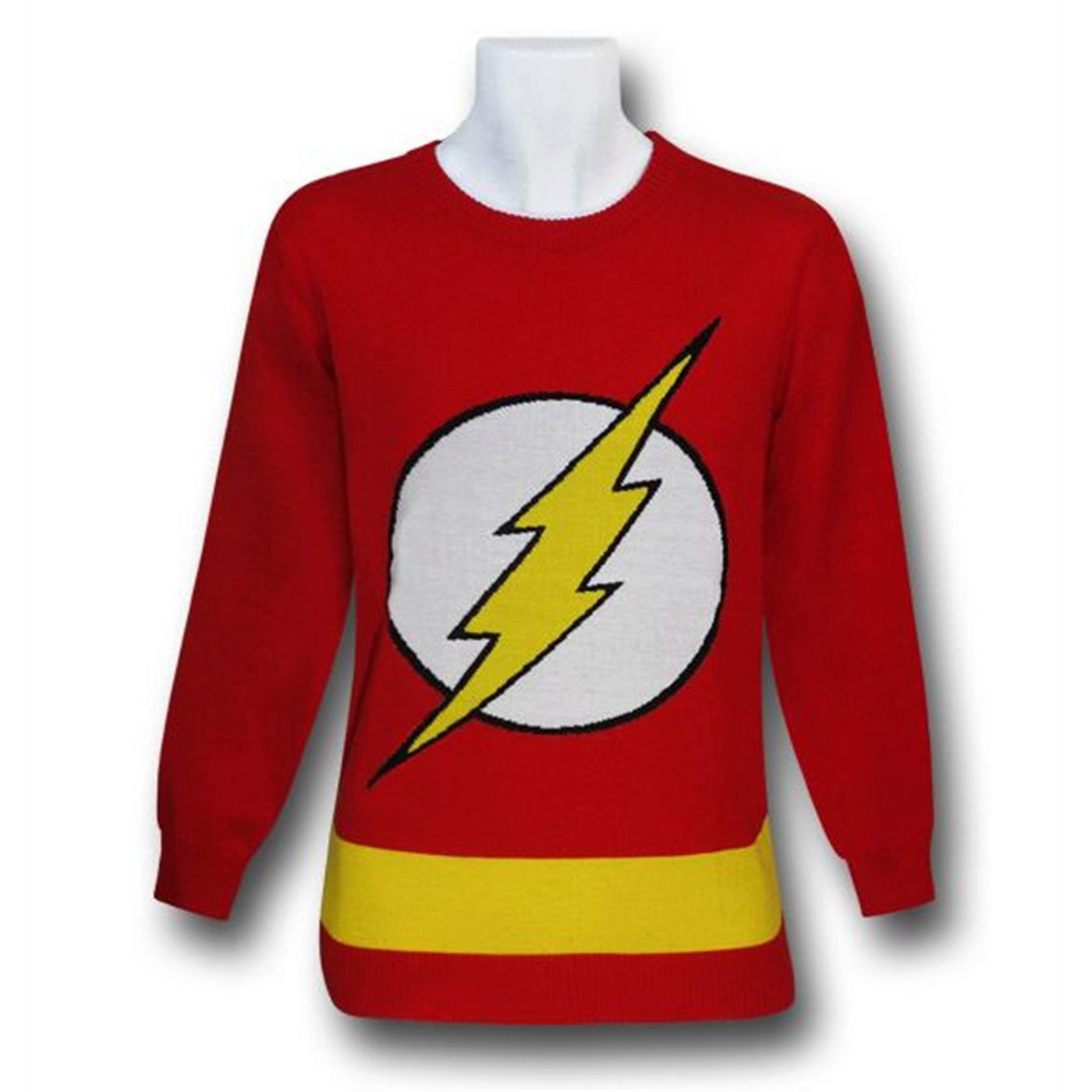 Flash Symbol Red Sweater w/Yellow Stripe, Red