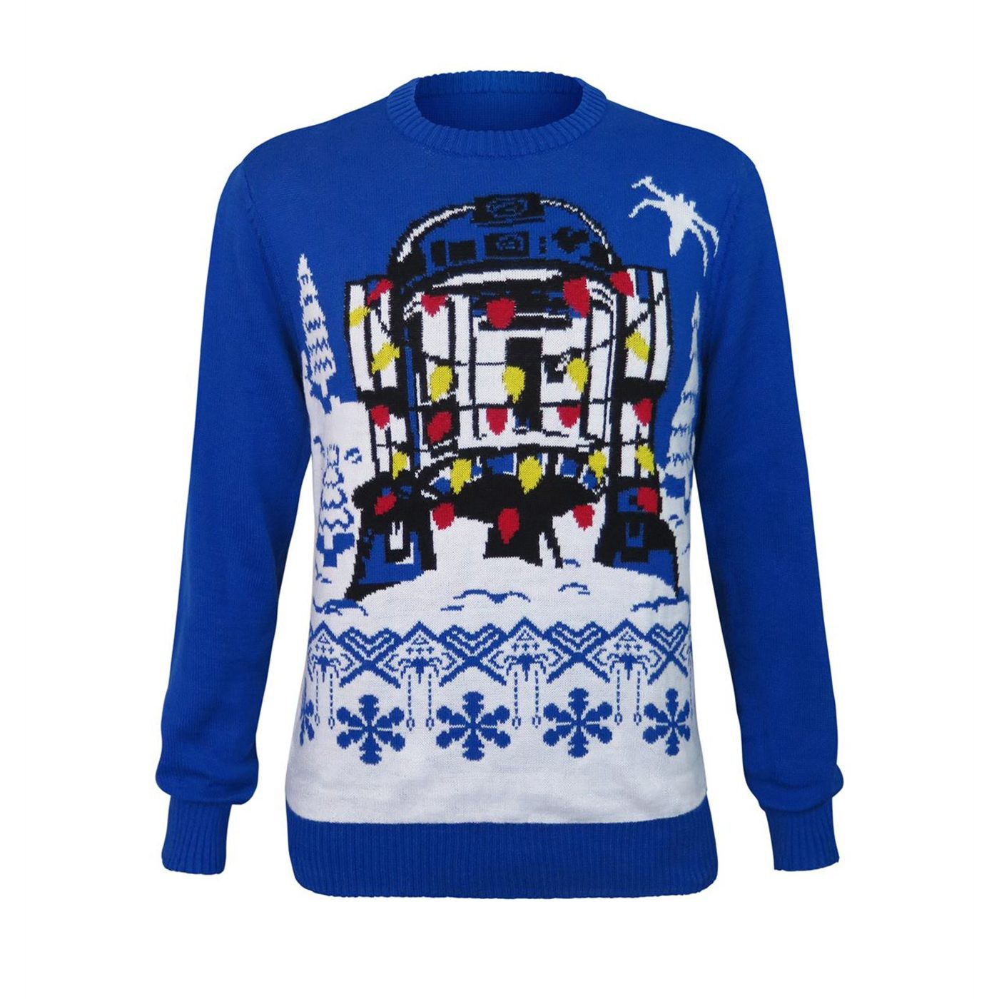 Star Wars R2-D2 Lights Ugly Christmas Sweater, Blue