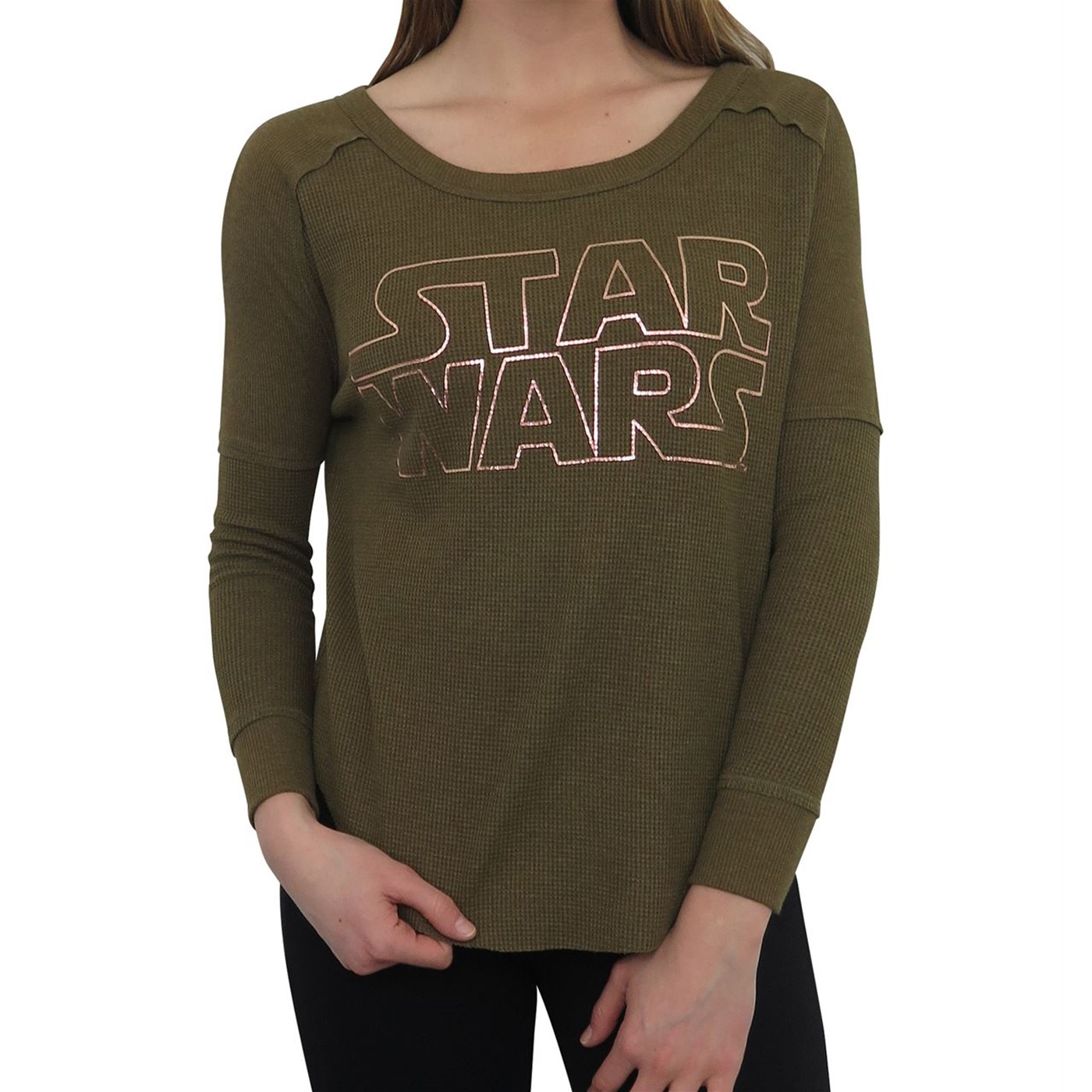 Star Wars Rose Gold Logo Women's Thermal Shirt, Green