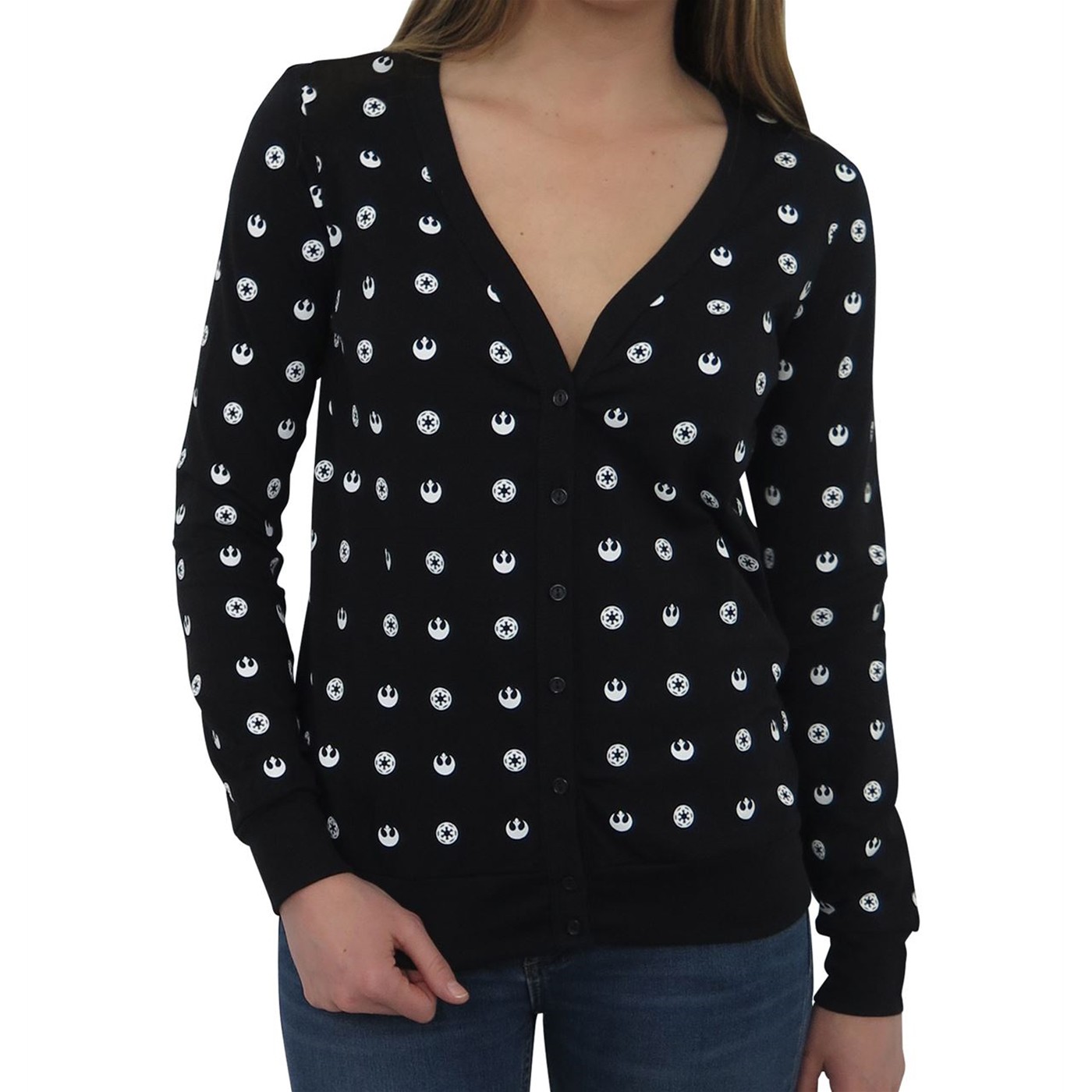 Star Wars Symbols Women's Cardigan, Black