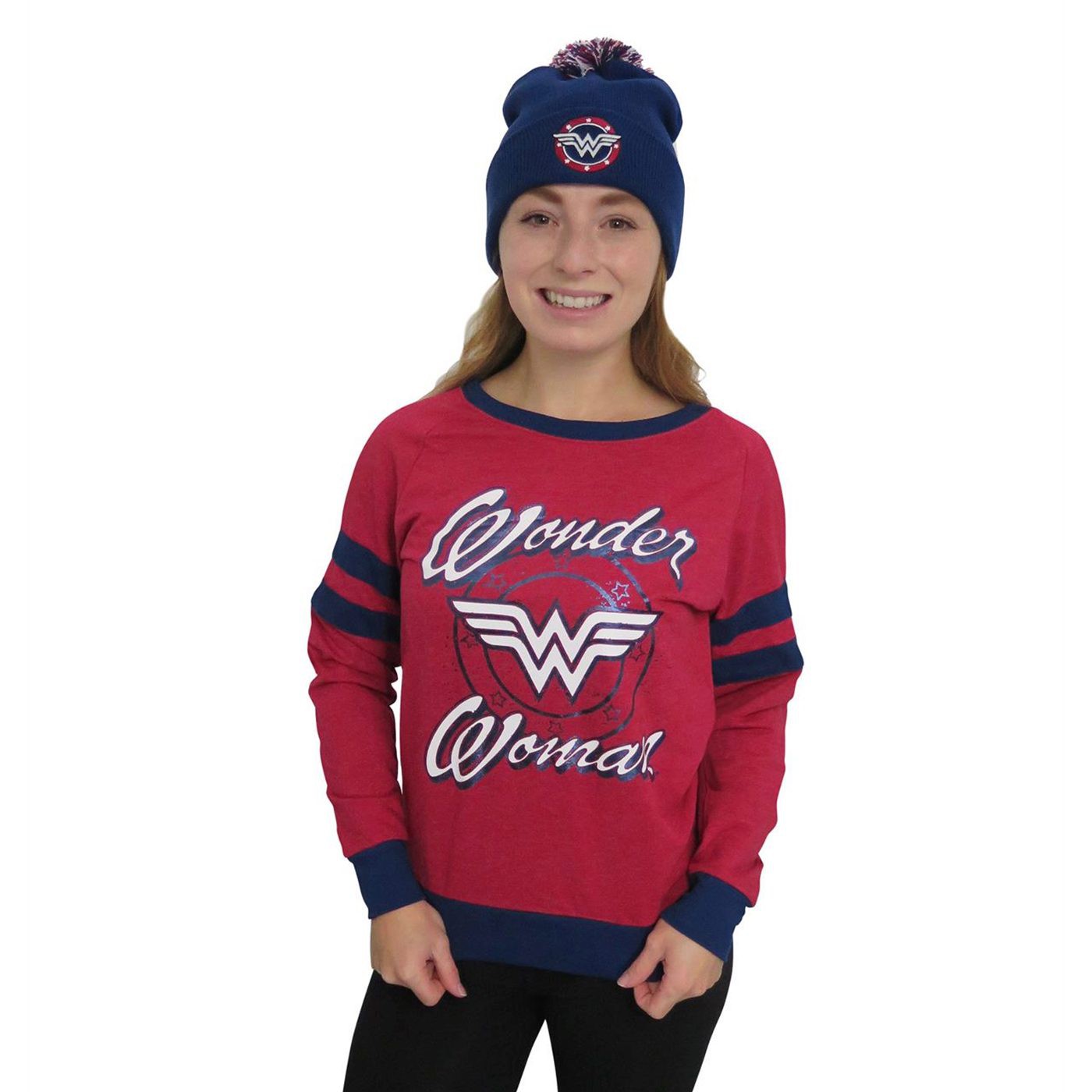 Wonder Woman Athletic Women's Sweater with Beanie, Red