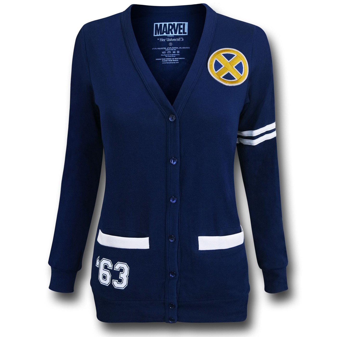 X-Men Xavier's School Women's Cardigan, Blue