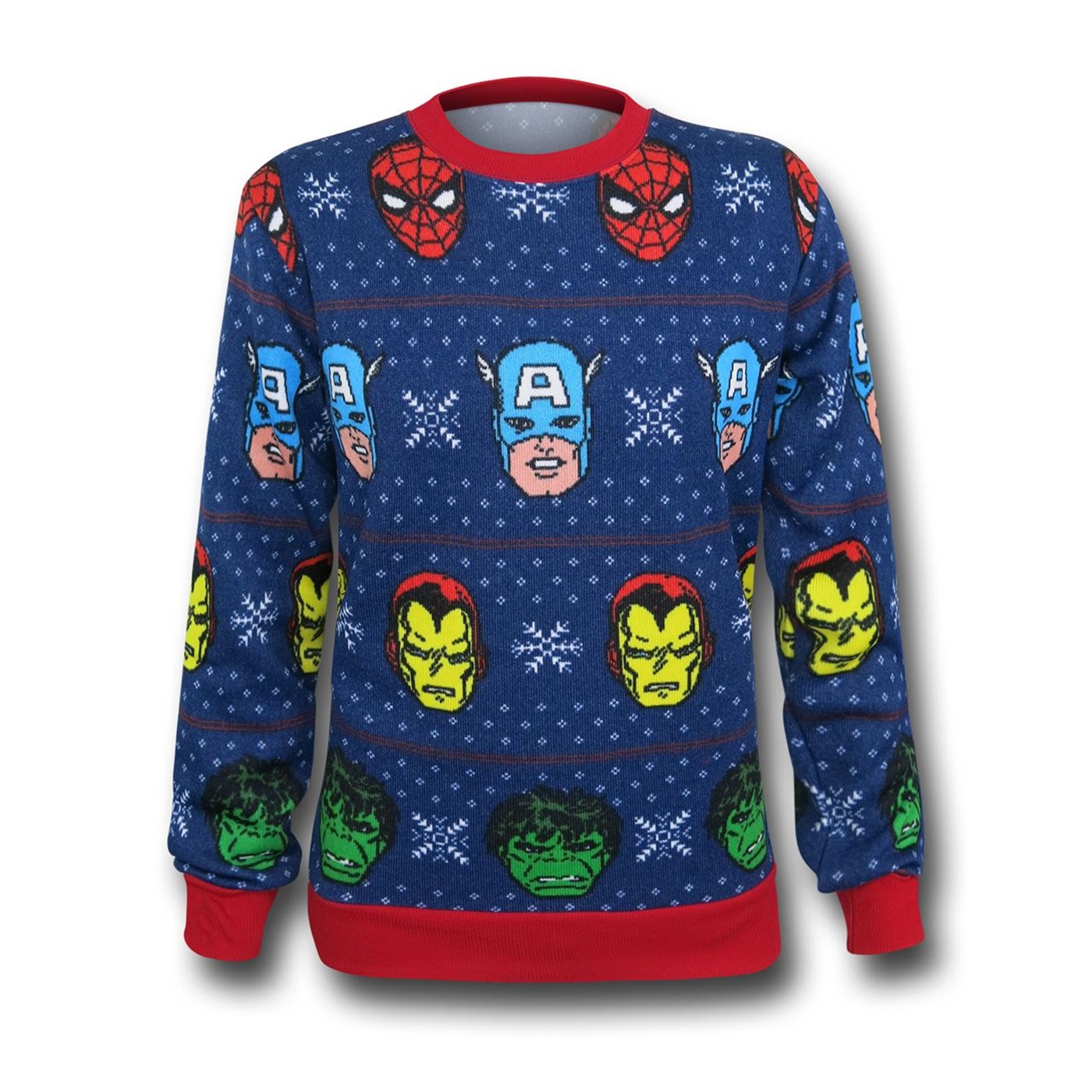 Marvel Heroes Ugly Men's Sweater Sweatshirt, Blue