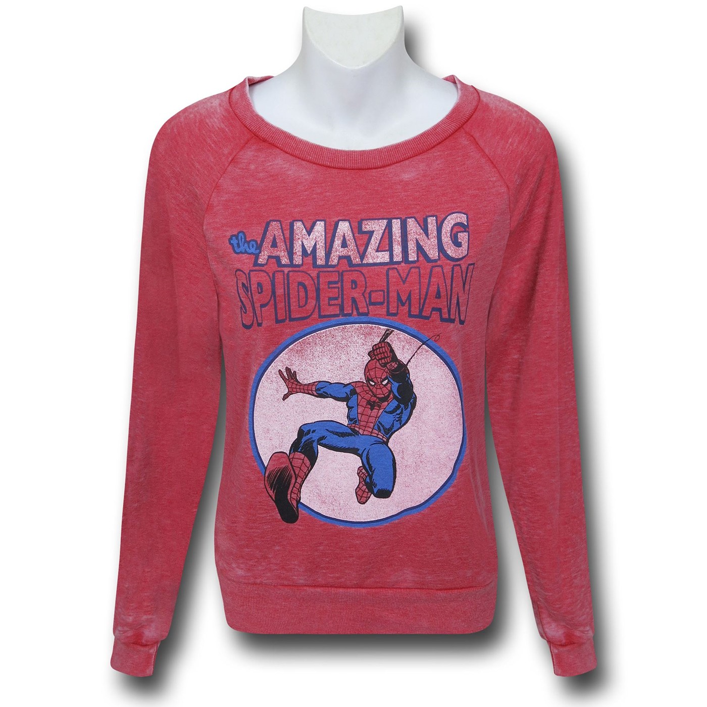 Spiderman Vintage Heather Red Women's Sweatshirt, Red