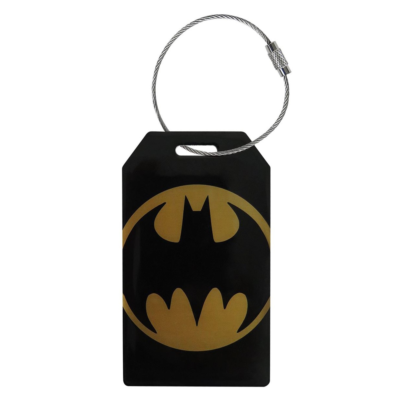 Batman Symbol Metal Bag Tag, Black