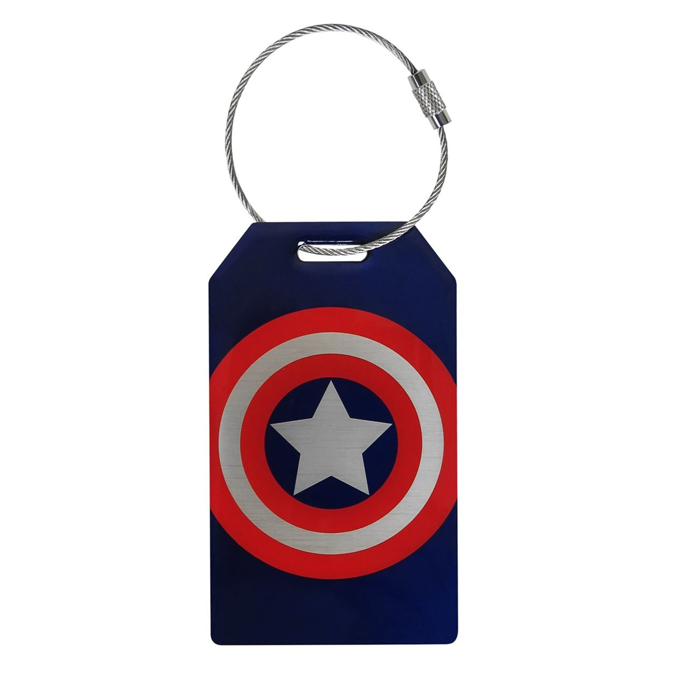 Captain America Shield Metal Bag Tag, Blue