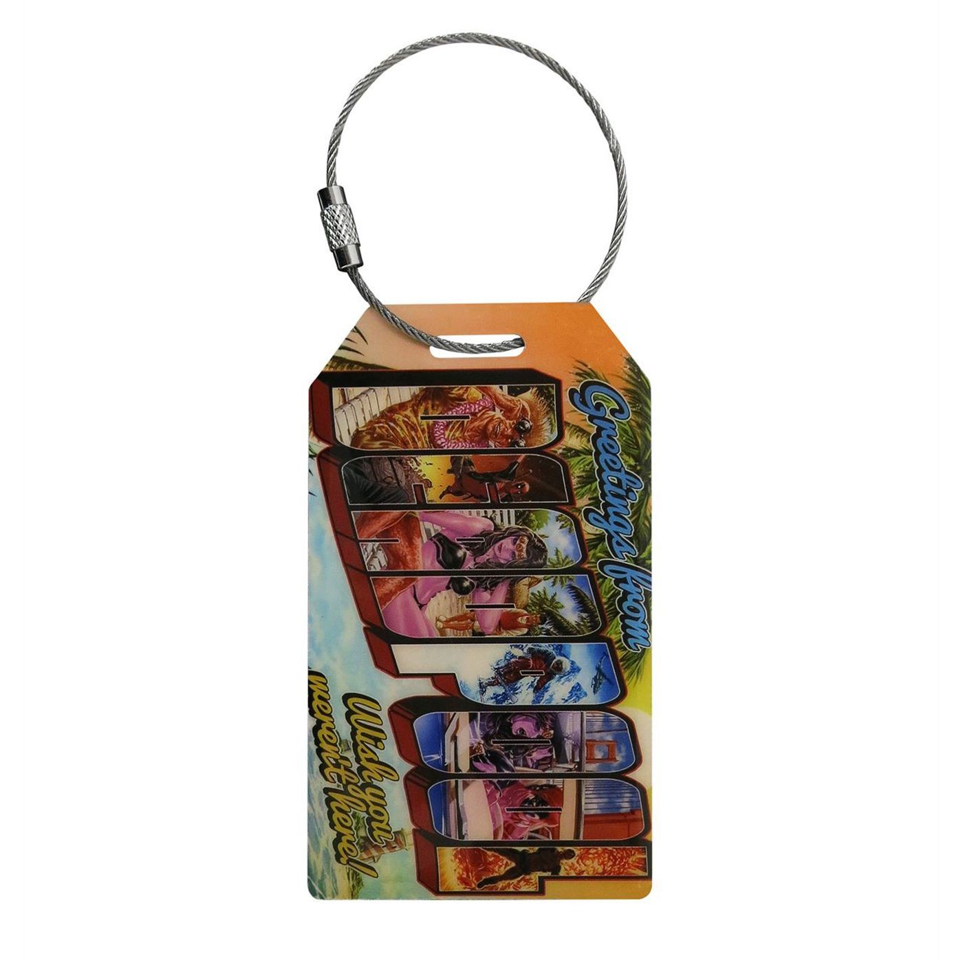 Deadpool Image and Logo Bag Tag, Red
