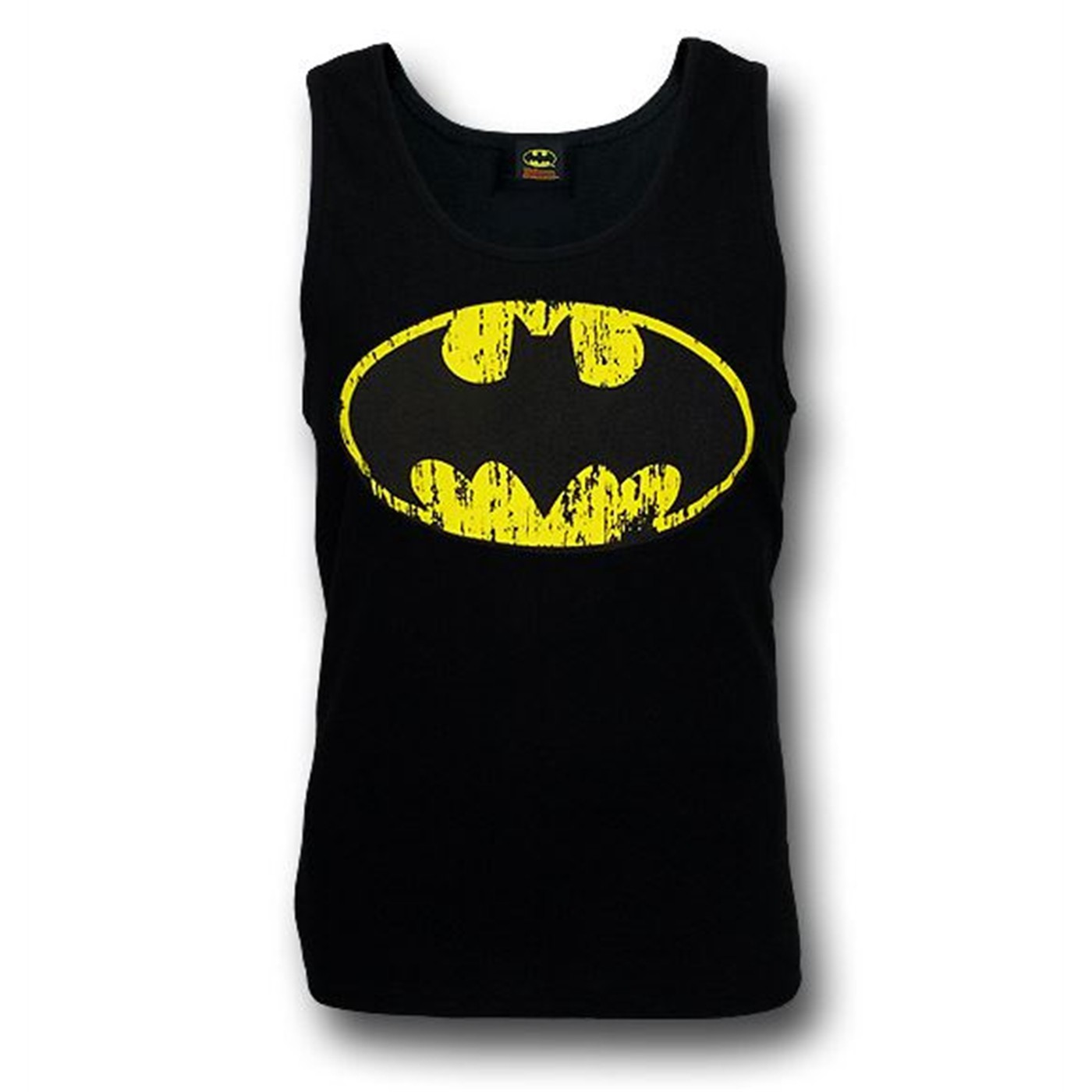 Batman Distressed Symbol Black Tank Top, Black