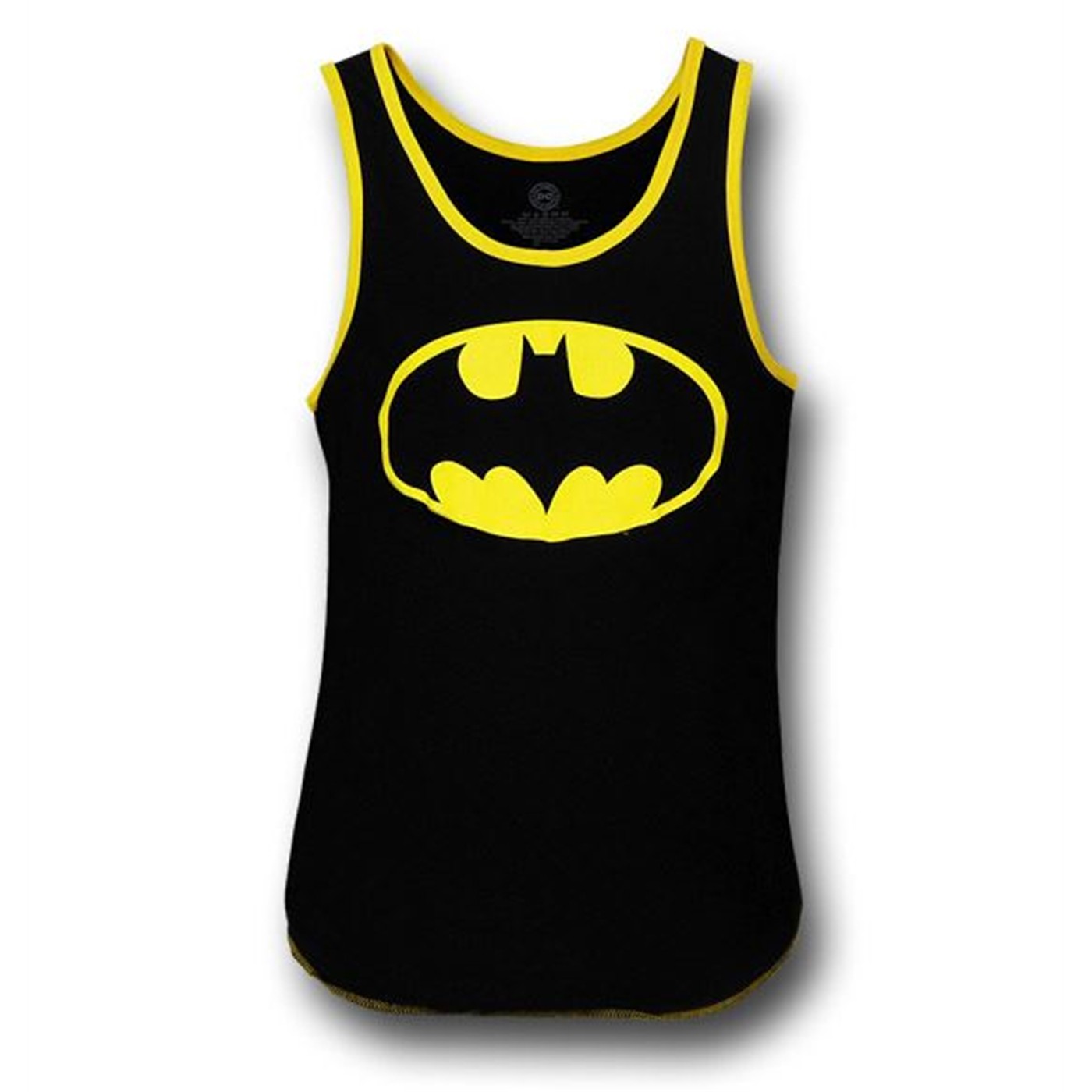Batman Yellow Ringed Black Symbol Tank Top, Black