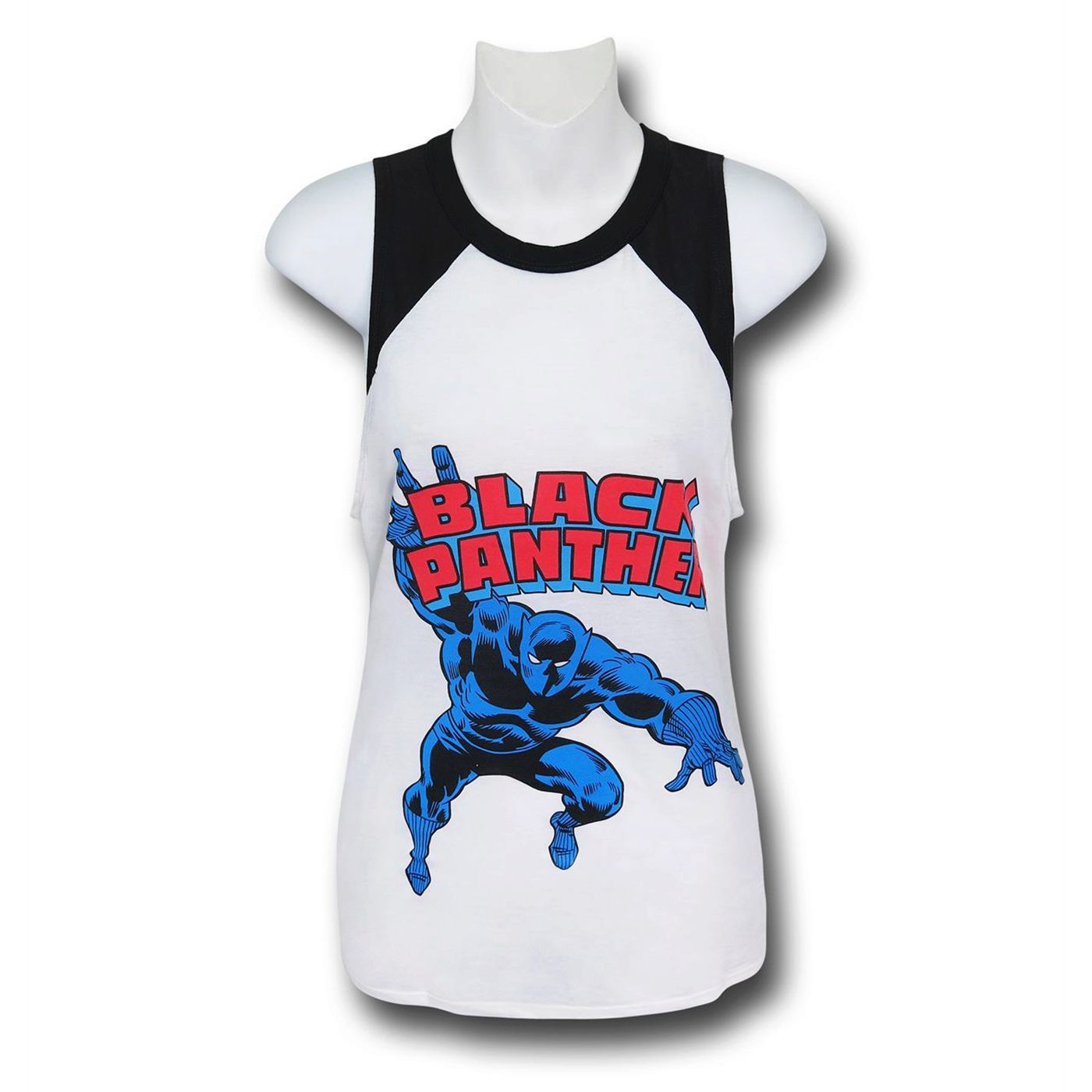 Black Panther Lunge Women's Tank Top, White