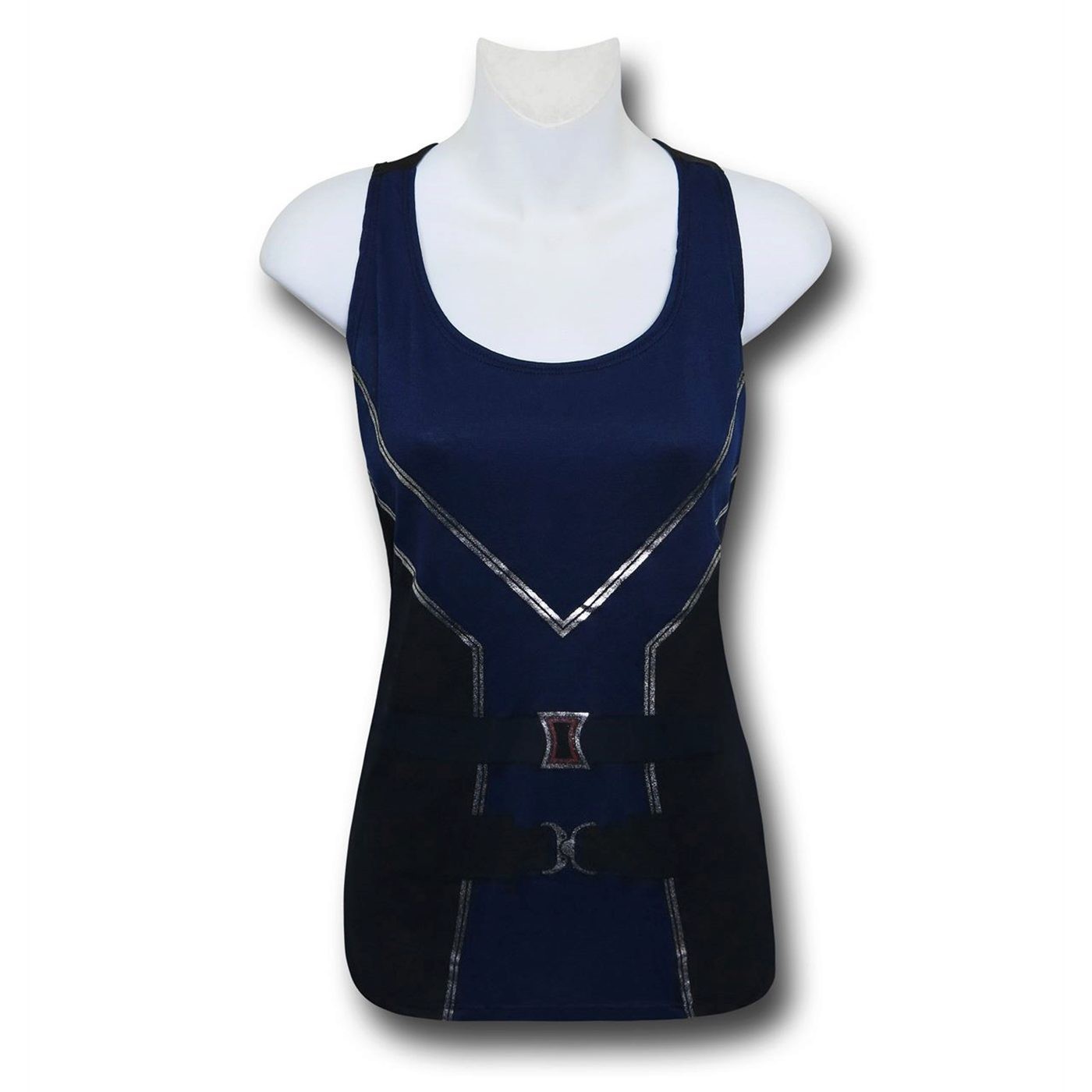 Black Widow Costume Women's Twist Back Tank Top, Blue