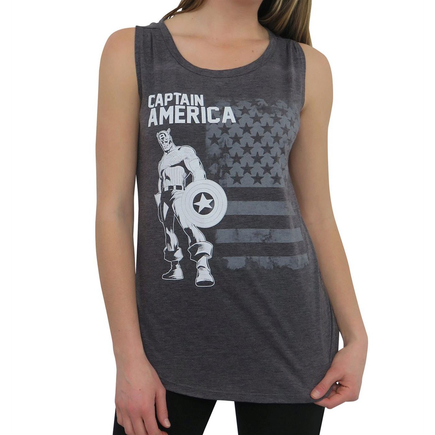 Captain America Old Glory Women's Tank Top, Grey