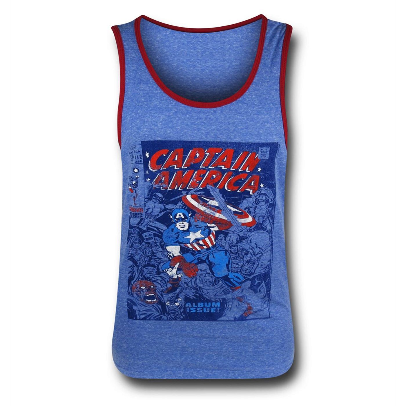 Captain America Blue and Red Men's Tank Top, Blue