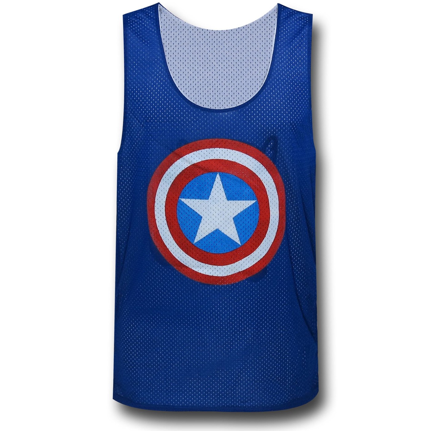 Captain America Reversible Mesh Tank Top, Blue